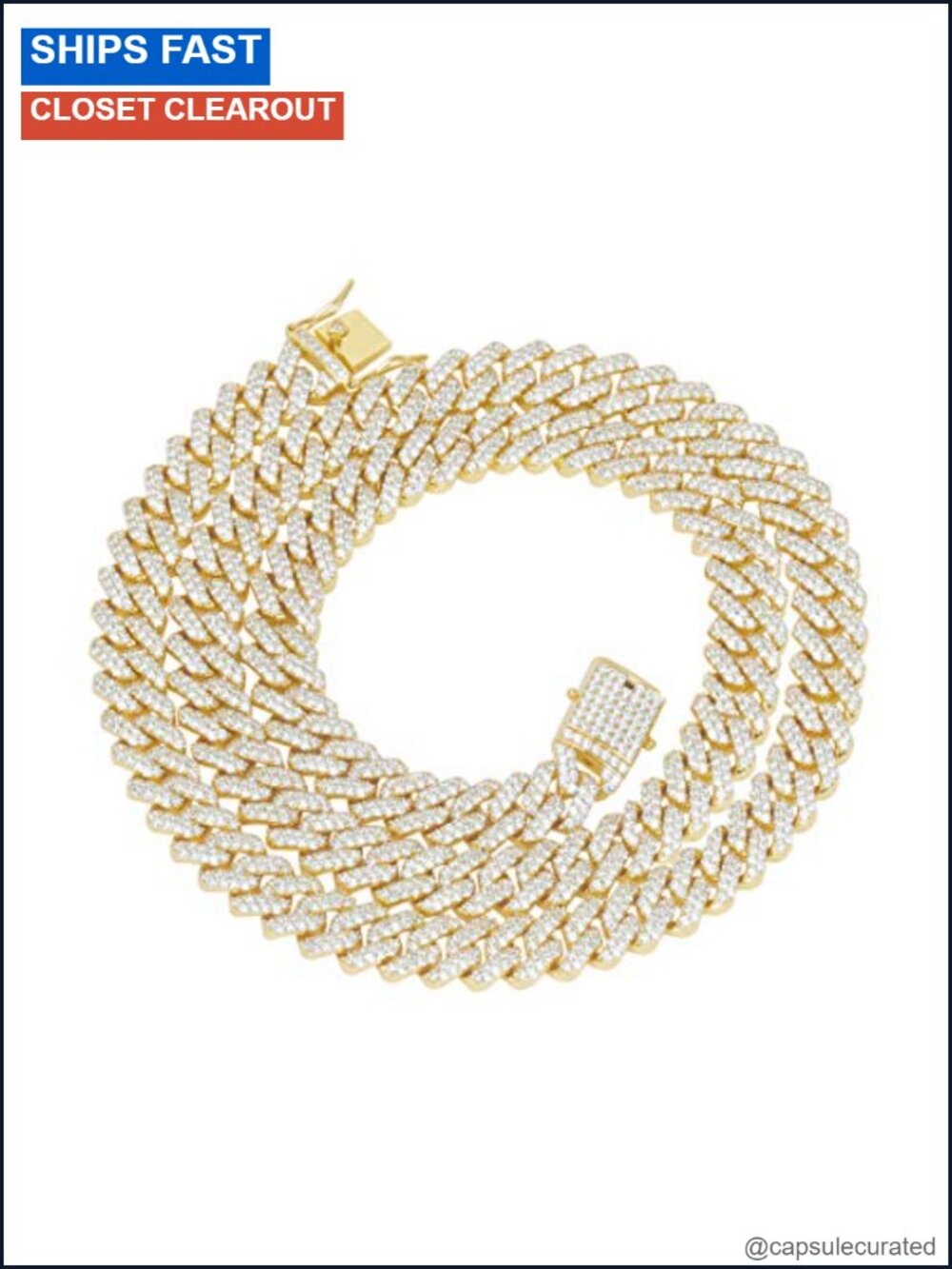 12mm Gold Plated Cuban Link Chain Bracelet Prong Set 5A CZ Hip Hop Miami
